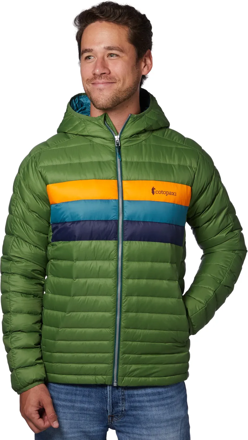 Cotopaxi Mens Fuego Down Hooded Jacket - Avocado Stripe-2